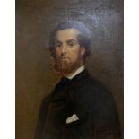 English School c.1890, oil on canvas, Portrait of a bearded gentleman, 70 x 57cm