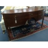 A Regency mahogany bowfront sideboard, width 145cm, depth 51cm, height 82cm