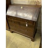 A George III mahogany bureau, width 92cm, depth 48cm, height 102cm