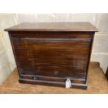 An early 20th century mahogany tambour table top office cabinet, width 68cm, depth 31cm, height