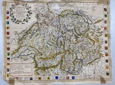 John Senex, coloured engraving, Map of Switzerland, 42 x 55cm,