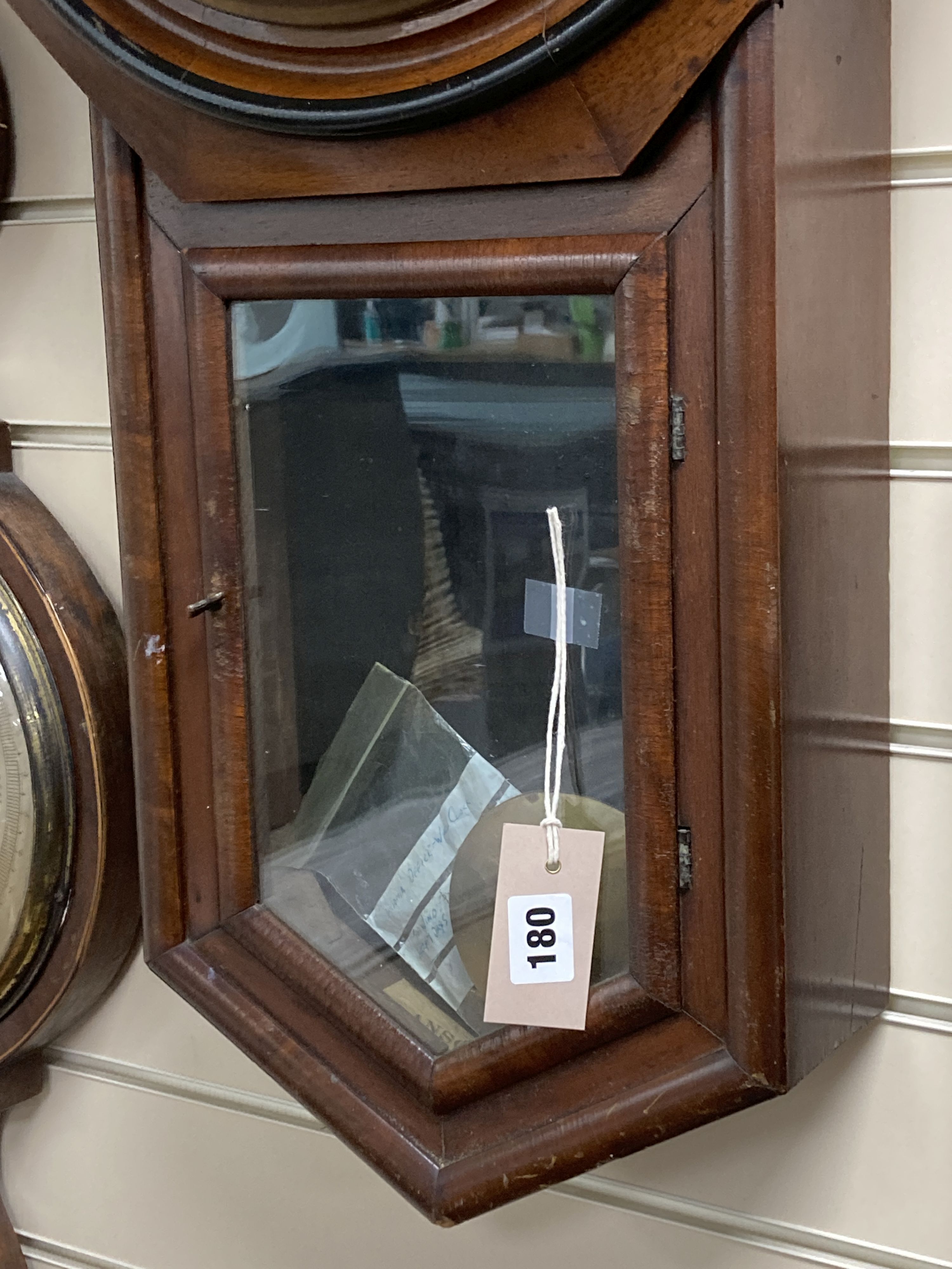 A 19th century American wall clock, height 80cm - Image 3 of 4