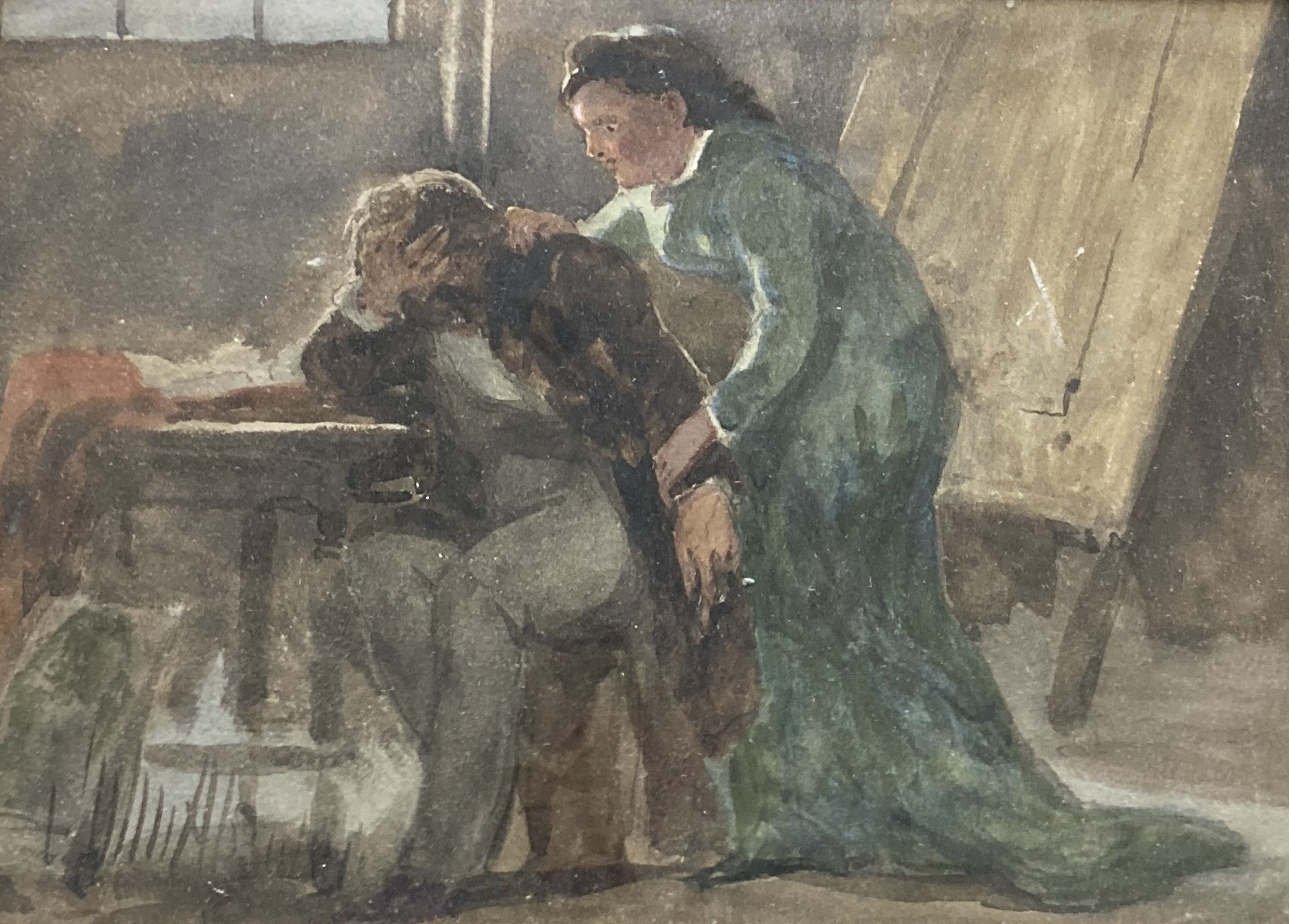 John Absolon, (1815-1895), watercolour, 'Rejected', signed, 18 x 25cm