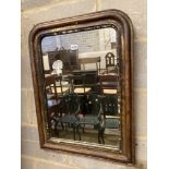 A 19th century French painted parcel gilt wall mirror, width 54cm, height 72cm