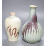 James Walford (1913-2003). A ribbed vase incised mark dated 1952 and one other, impressed mark,