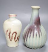 James Walford (1913-2003). A ribbed vase incised mark dated 1952 and one other, impressed mark,