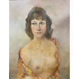 Frank Owen Dobson RA (1888-1963), oil on board, Nude portrait, 50 x 40cm, Dobson ex studio lot