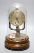 A Bulle type electric mantel timepiece under a dome, overall height 25cm