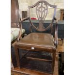 A George III mahogany elbow chair