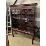 An early 20th century Chippendale revival glazed mahogany bookcase, width 120cm, depth 35cm,
