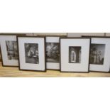 Herve Dufoort, five black and white photographs, City views, Parkland and Mosque, largest 31 x 21cm