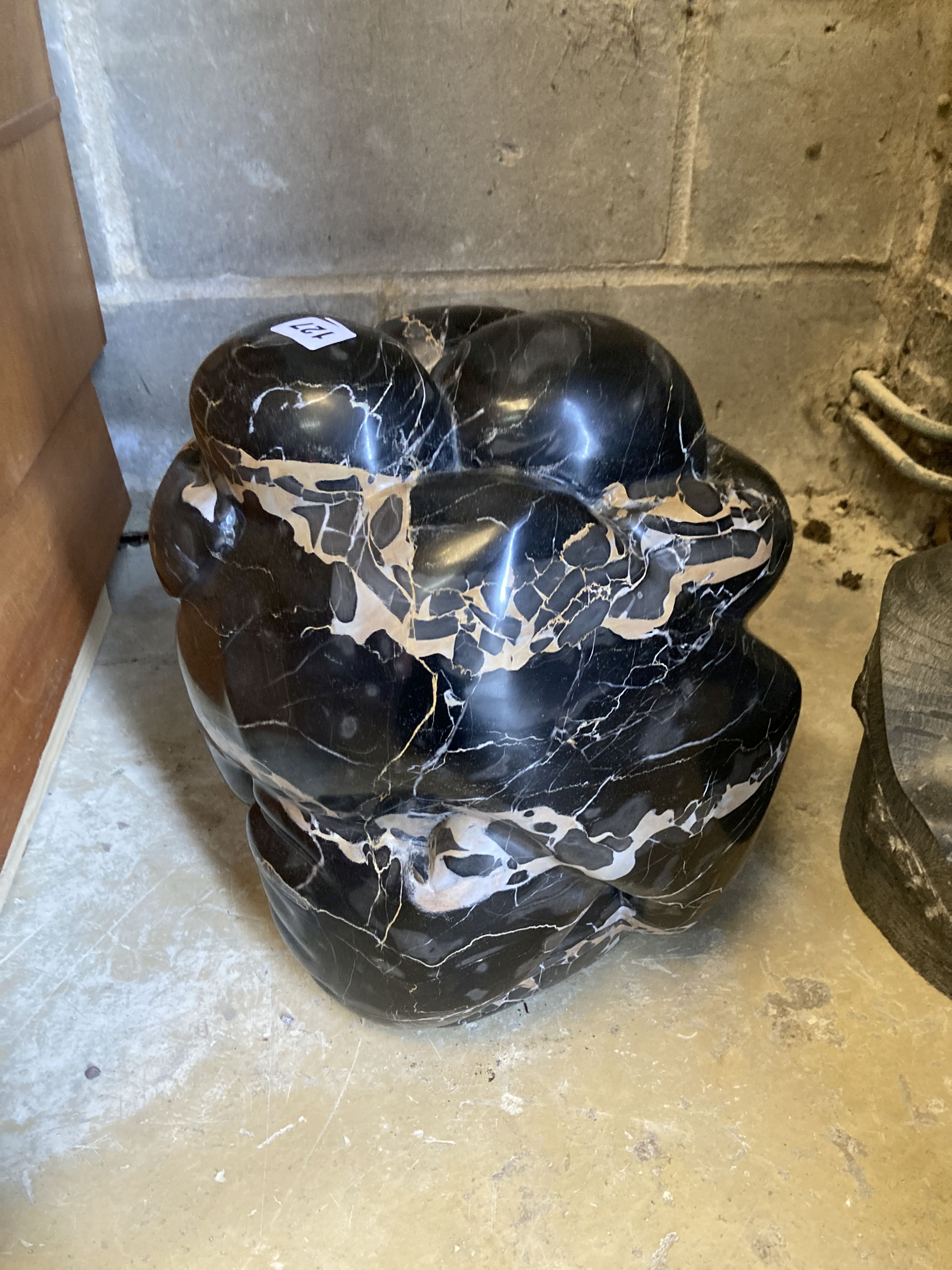 ARR Polly Ionides (born 1944), Love Knot, an abstract figural variegated black marble group, width - Image 2 of 3