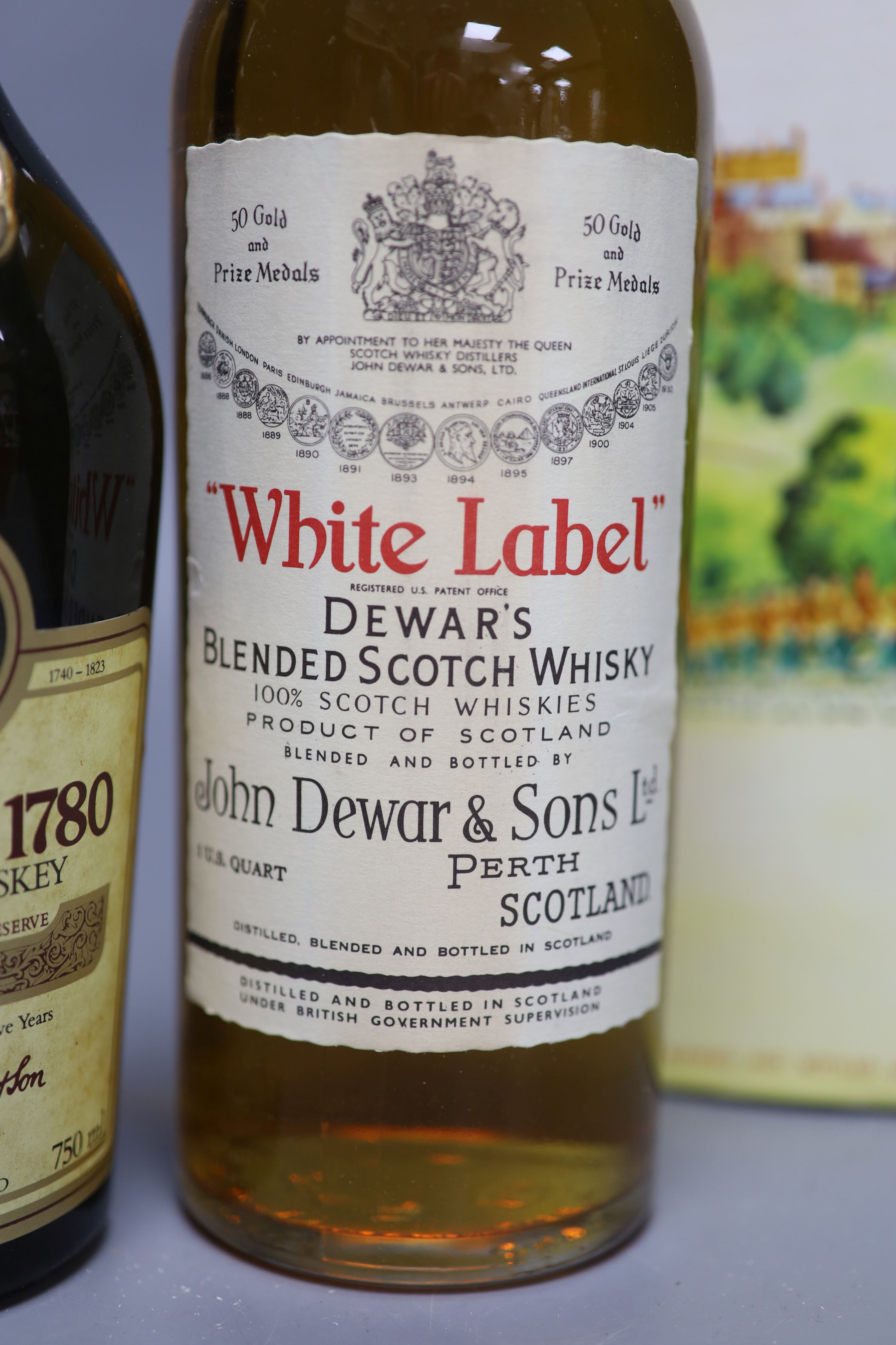 A bottle of Jamieson 1780 Old Irish Whiskey, aged 12 years, together with White Label Dewars - Image 3 of 3