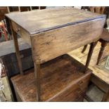 A George III provincial mahogany Pembroke table, with drawer, width 76cm, depth 52cm, height 73cm