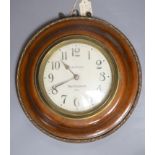A Paul Garnier electrique mahogany wall slave clock, diameter 29cm