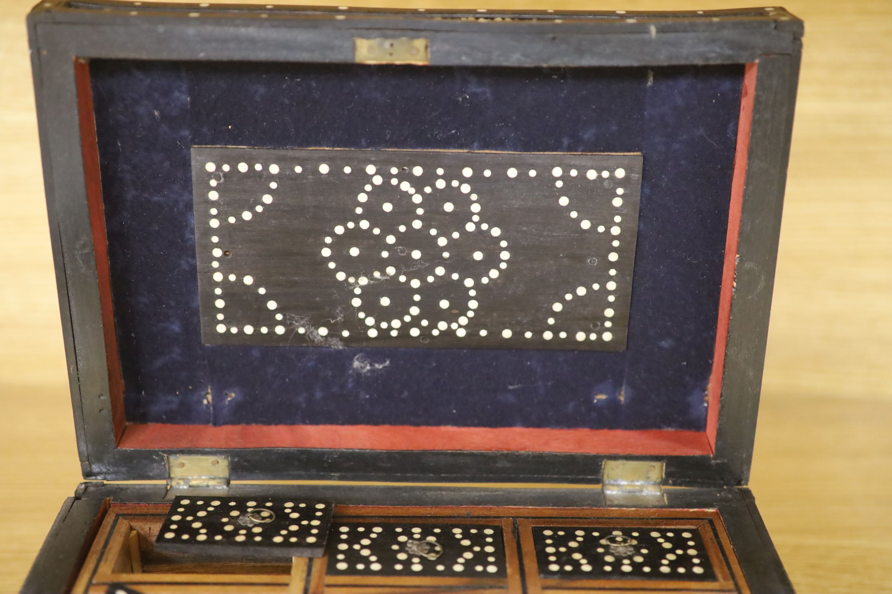Four Ceylonese quillwork boxes, early 20th century, largest 28 x 19 x 10cm, an Indian inlaid box a - Image 10 of 10
