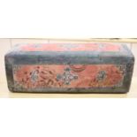 A 19th century Mongolian silk brocade and embroidered arm rest, length 73cm
