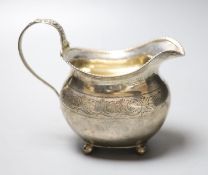 A George III silver cream jug, London, 1817, maker Andrew Fogelburg, height 13cm, 6oz.CONDITION: