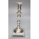 An 18th century Continental candlestick, possibly Paktong, height 24.5cm