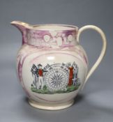 A Sunderland lustre jug 'The Mariner's Compass', height 23.5cm