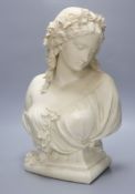 After Owen Hale. A Copeland parian bust 'Autumn', height 45cm