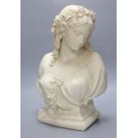 After Owen Hale. A Copeland parian bust 'Autumn', height 45cm