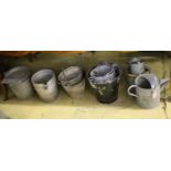 A quantity of galvanised buckets, feeders etc