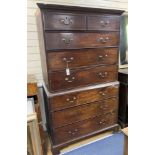 A late George III mahogany tallboy, width 110cm, depth 54cm, height 187cm