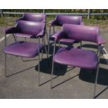 A set of four 1960's chrome framed "Pel" style elbow chairs