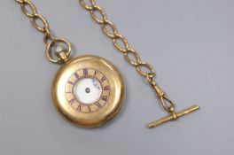 A George V 9ct gold Waltham half hunter keyless pocket watch (no hands), case diameter 48mm, gross