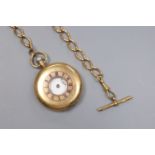 A George V 9ct gold Waltham half hunter keyless pocket watch (no hands), case diameter 48mm, gross