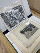 A folio of assorted engravings and lithographs