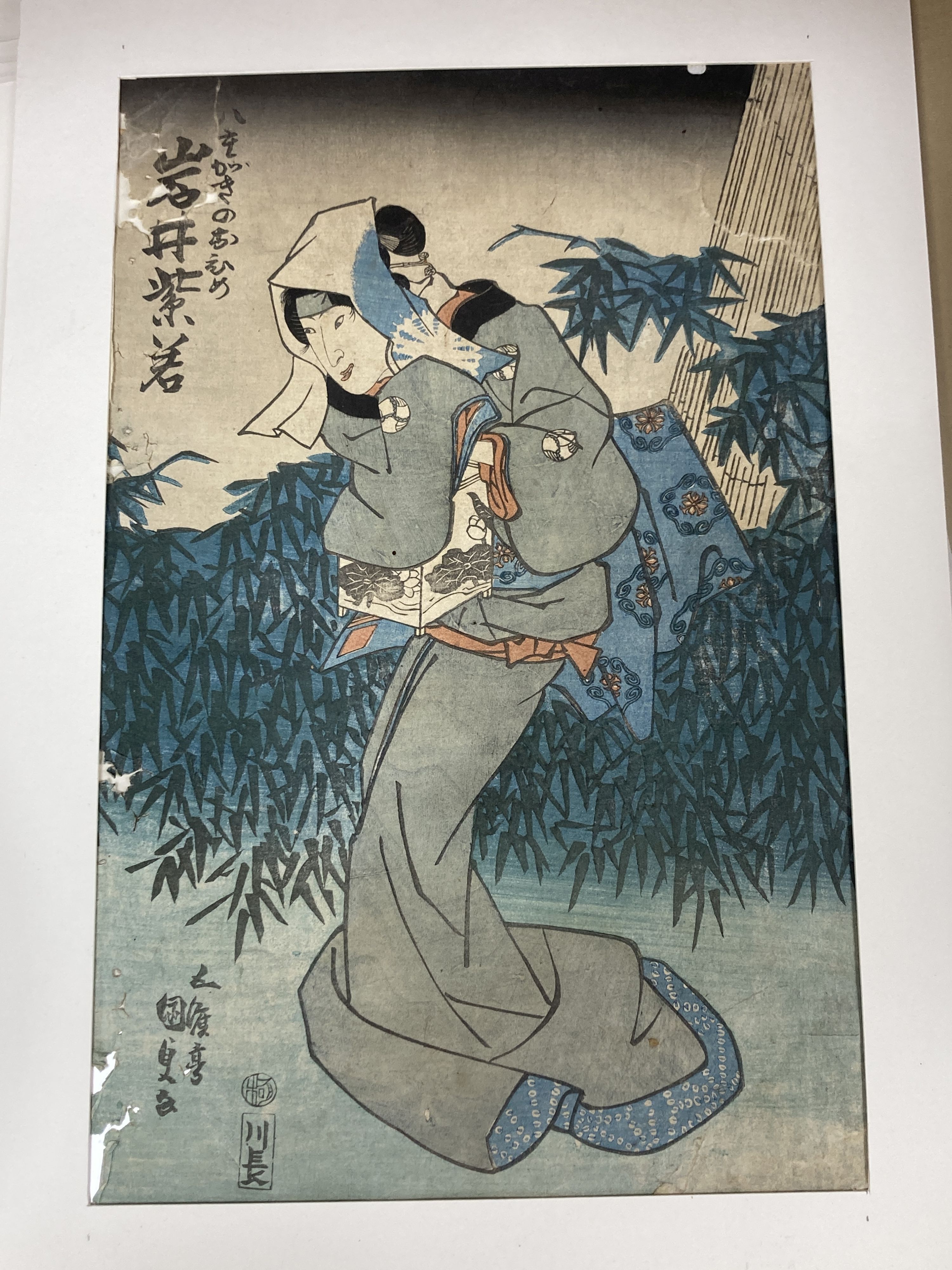 A group of assorted unframed Japanese woodblock prints, largest 36 x 23cm - Image 6 of 9