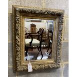 A rectangular giltwood and gesso wall mirror, width 45cm, height 56cm