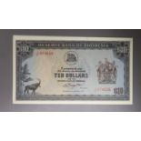 Reserve bank of Rhodesia, ten $10 dollar banknotes, consecutive serial numbers J/57- 2 January