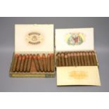 Two incomplete boxes of Cuban cigars