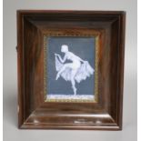 A 19th century Limoges pate sur pate plaque of a nude dancer, signed Leduc, 24 x 21cm including