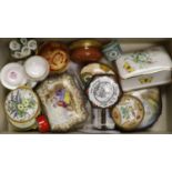 A collection of Continental and other porcelain or enamelled patch boxes, various