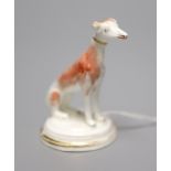 An English porcelain dog seated on hind legs, c.1840CONDITION: ex Dennis G. Rice collection.