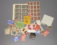 A Penny Black stamp and others, loose