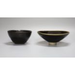 Two Chinese Henan type black glazed bowls, diameter 16cm