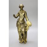 A brass of a classical lady, 37.5cm high