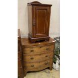 A small Regency mahogany bow fronted chest of drawers, width 75cm, depth 43cm, height 83cm