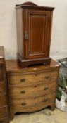 A small Regency mahogany bow fronted chest of drawers, width 75cm, depth 43cm, height 83cm