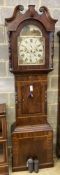 A Victorian banded mahogany eight-day longcase clock, Richard Blakeborough, Otley, having painted