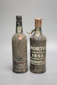 A bottle of Porto Colheita 1952 and a bottle of Taylor's late bottled vintage port 1988