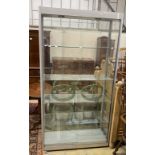 A modern glazed shop cabinet a.f., width 100cm, depth 40cm, height 191cm