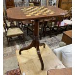 A George IV inlaid mahogany games table, width 61cm, depth 40cm, height 72cm