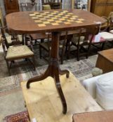 A George IV inlaid mahogany games table, width 61cm, depth 40cm, height 72cm
