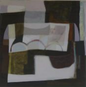 Ann Davies (b.1966), mixed media, Untitled abstract, label verso, 26 x 26cm Harvey Nichols Art